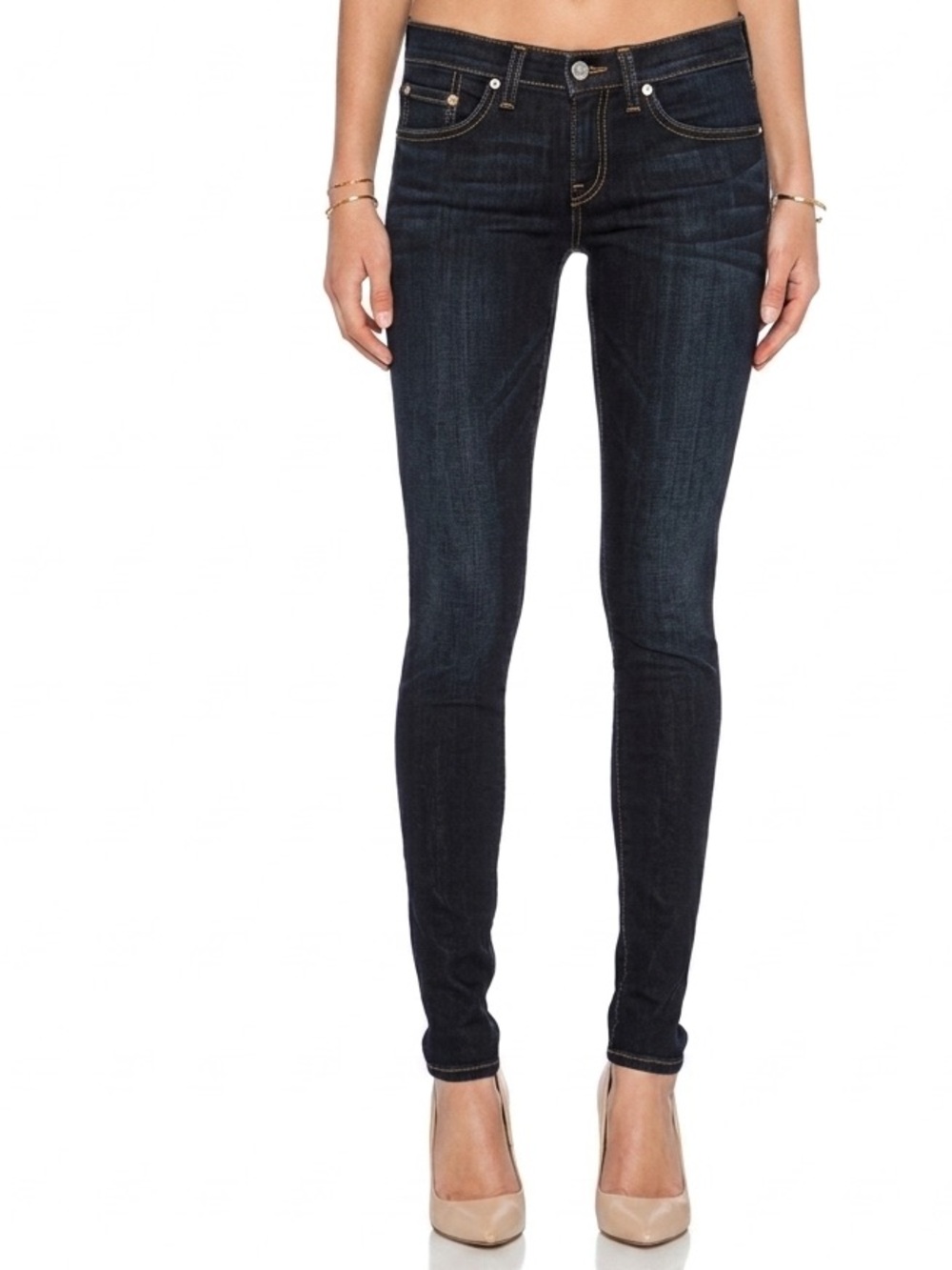 Rag & Bone Skinny Jeans Bedford Medium Blue Wash W1502K089BED Size 27